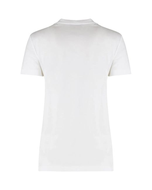 Max Mara White Giovane Cotton Crew-Neck T-Shirt
