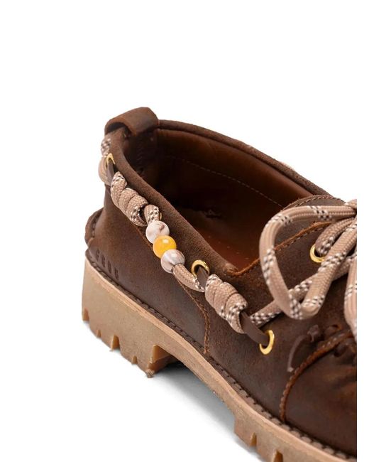 Golden Goose Deluxe Brand Brown "Cruise Loafer" Waxed Suede Upper With Decorative Laces Tank Sole for men