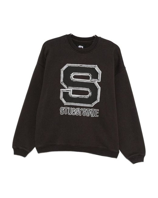 Stussy Black Knit Cotton Sweater for men