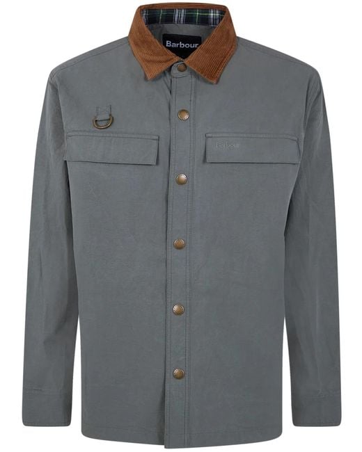 Barbour Gray "Spey" Overshirt Jacket for men