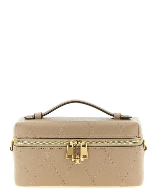 Tory Burch Brown 'Charlie' Vanity Case Crossbody Bag