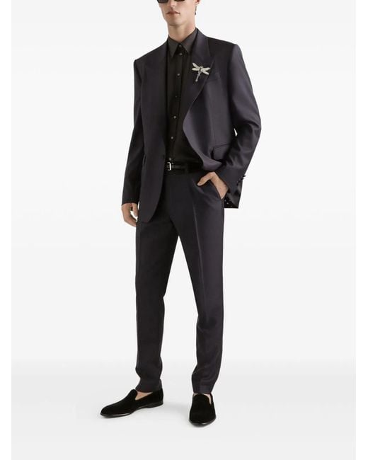 Dolce & Gabbana Black Dolce & Gabbana Dark Wool Singlebreasted Jacket for men