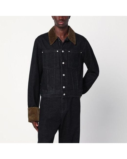 NAMACHEKO Black Jacket With Velvet Trim for men