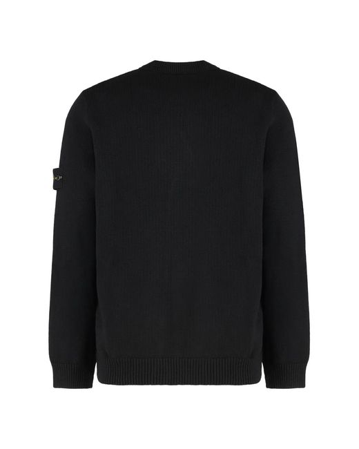 Stone Island Black Crew Neck Sweater for men