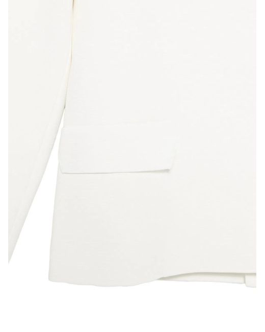 Mrz White Single-Breated Blazer Jacket