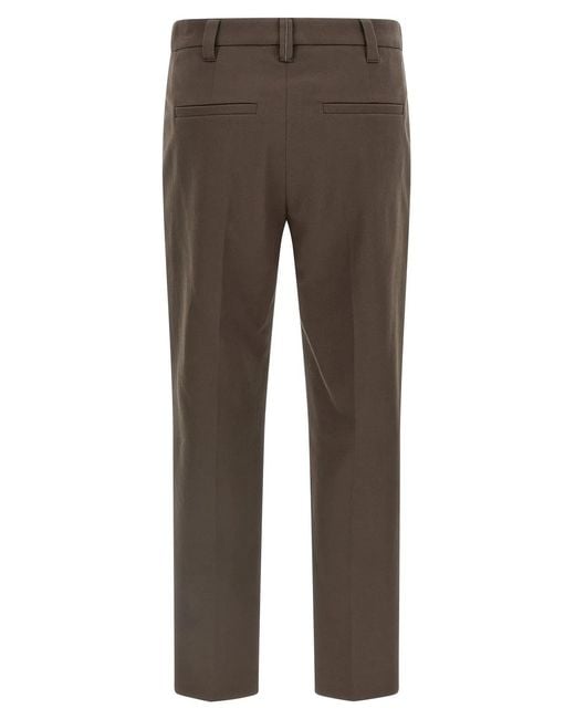 Brunello Cucinelli Gray Cotton Trousers