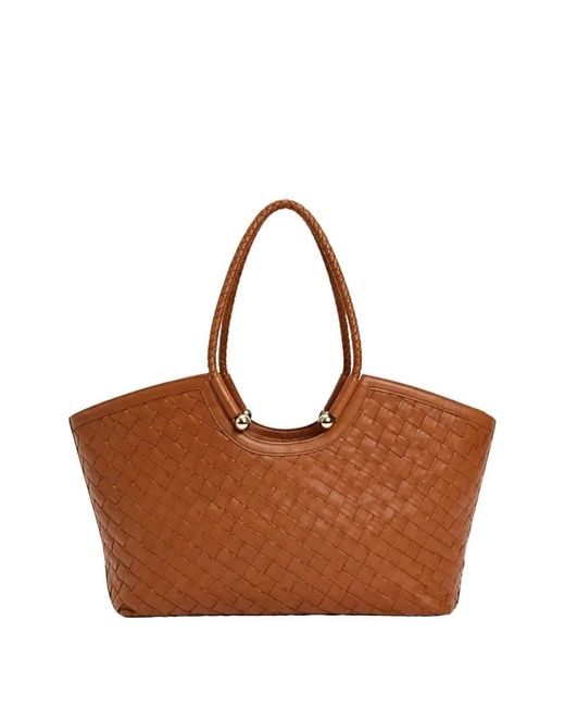 Twinset Brown Twinset Braided-Handle Tote Bag