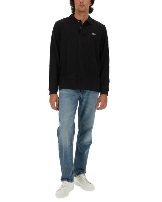 Lacoste Black Polo With Logo for men