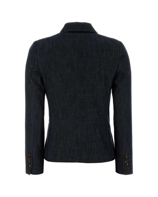 Brunello Cucinelli Black Dark Denim Blazer