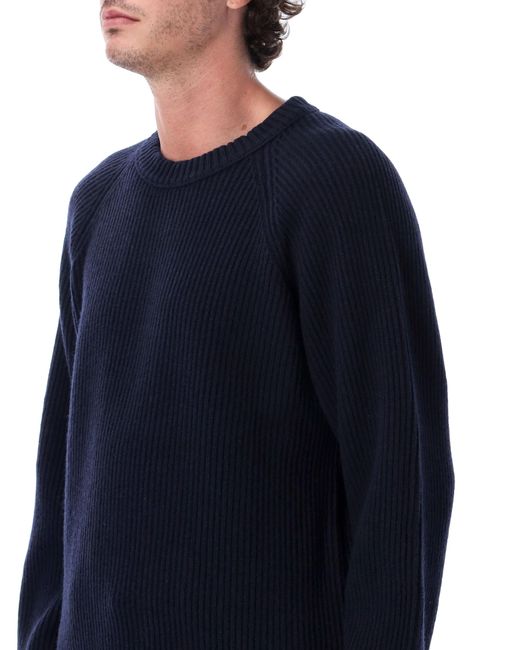 Filson Blue Wool Ribbed Sweater for men