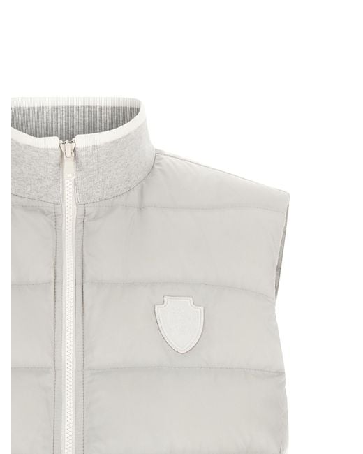 Brunello Cucinelli White Heraldic Patch Vest