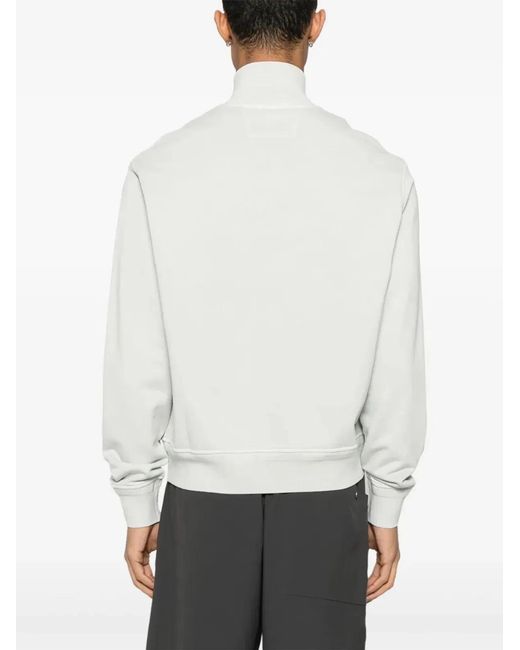 C P Company White C.P.Company Diagonal Fleece Cotton Sweatshirt for men