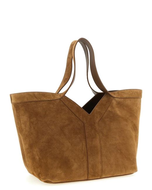 Saint Laurent Brown Calfskin Tote Bag