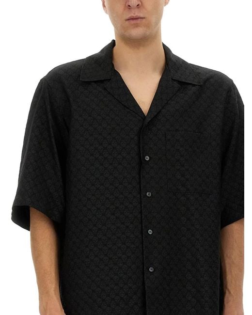 McQueen Black Skull Pattern Shirt for men
