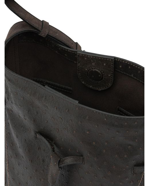 Gianni Chiarini Black Cow Leather Polyester Polyurethane Cotton Shoulder Bags