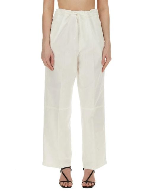 Victoria Beckham Natural Wide Leg Pants