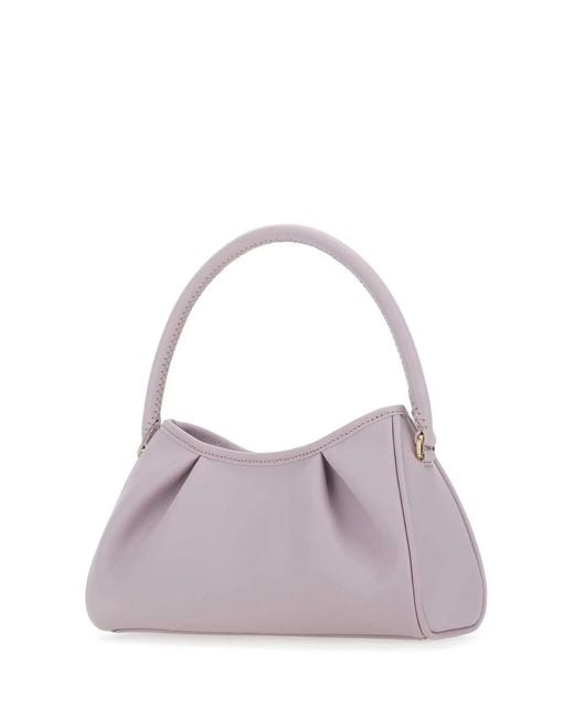Elleme Purple Lilac Leather Dimple Moon Shoulder Bag