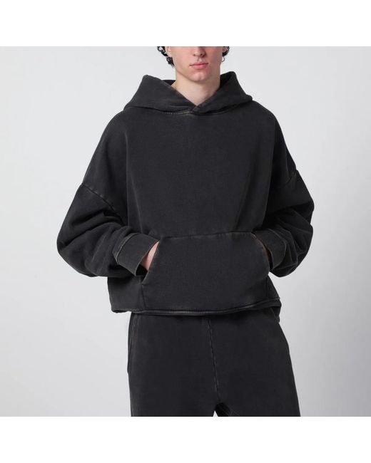 Entire studios Black Washed Cotton Sweatshirt for men