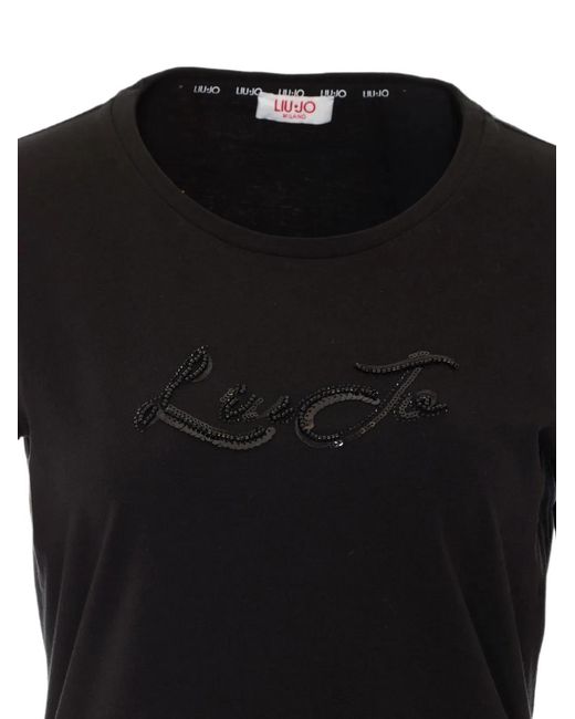 Liu Jo Black Cotton Tee Shirt