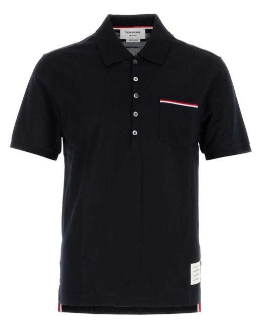 Thom Browne Black Cotton Polo Shirt for men