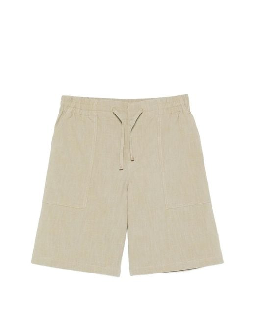 Drole de Monsieur White Cotton Bermuda Shorts for men