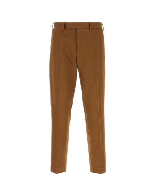 PT Torino Brown Caramel Cotton Pant for men