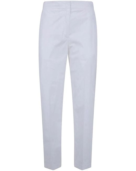 Seventy White Popeline Fine Cotton Stretch Trousers