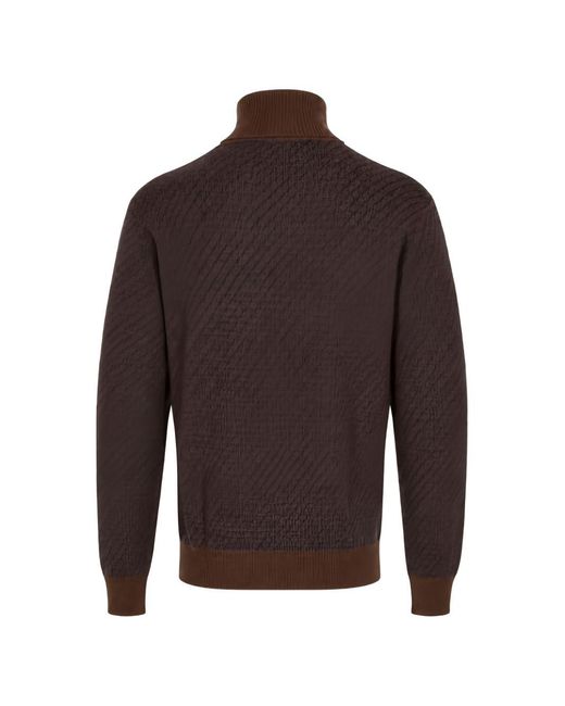 Manuel Ritz Brown Dark Wool Acrylic Sweater for men