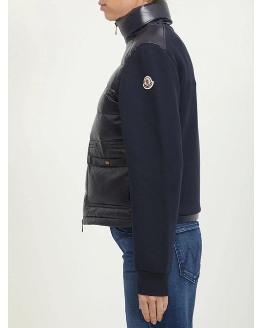 Moncler Blue Zip-Up Cardigan