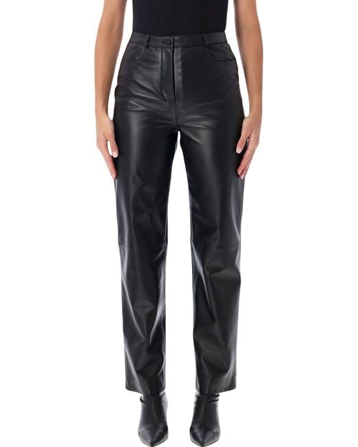 Loulou de Saison Black Cobe Leather Pant