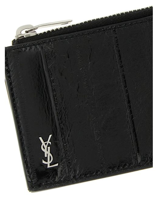 Saint Laurent Black 'Tiny Cassandre' Card Holder for men