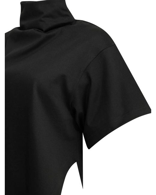 Alaïa Black Alaia "Triangle" Mock Neck T-Shirt