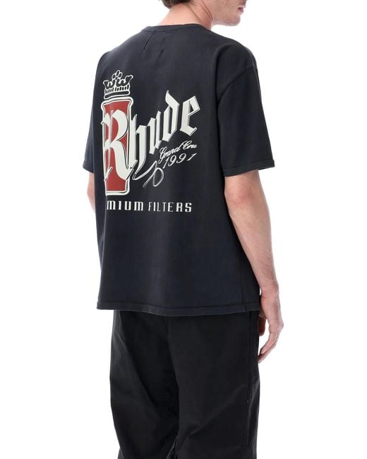 Rhude Black Fumar 91 T-Shirt for men