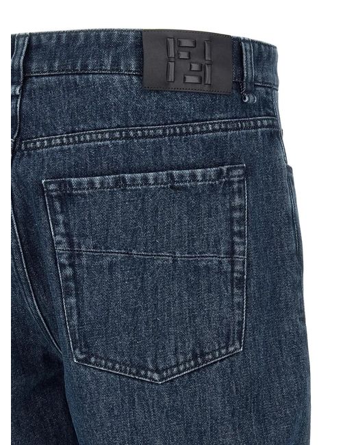 Fendi Blue Ff Inner Jeans for men