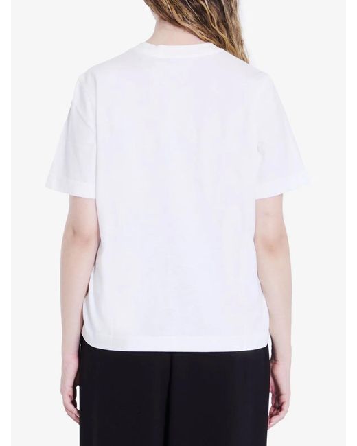 Burberry White Equestrian Knight Crewneck T-Shirt