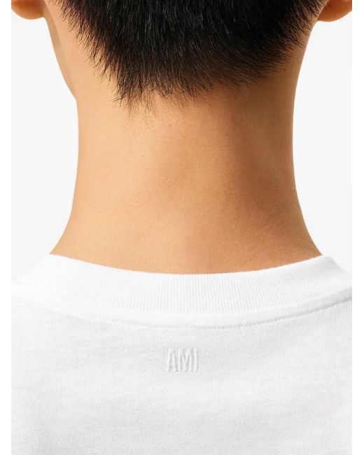 AMI White Ami De Coeur Cotton T-Shirt for men