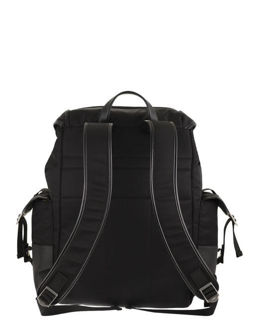 Tod's Black Medium Fabric And Leather Backpack for men