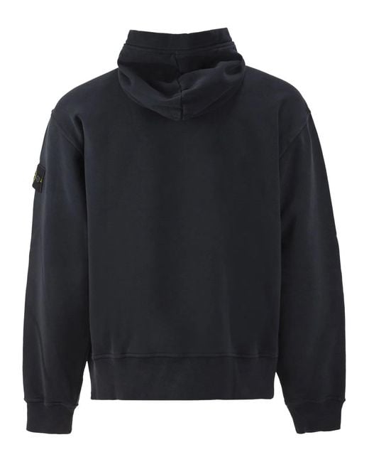 Stone Island Blue Oversized Hoodie With Raglan Sleeves for men