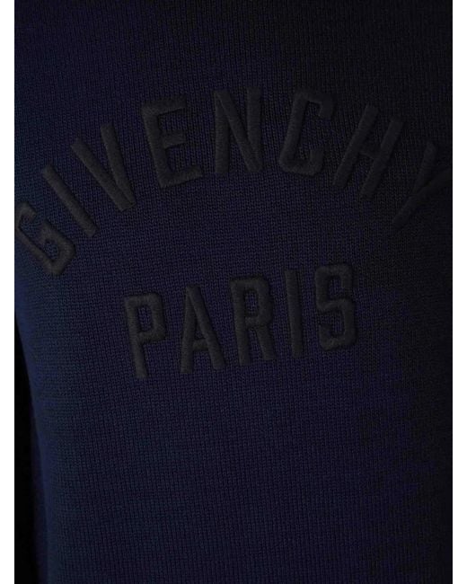 Givenchy Blue Cotton Turtle Neck Sweater for men