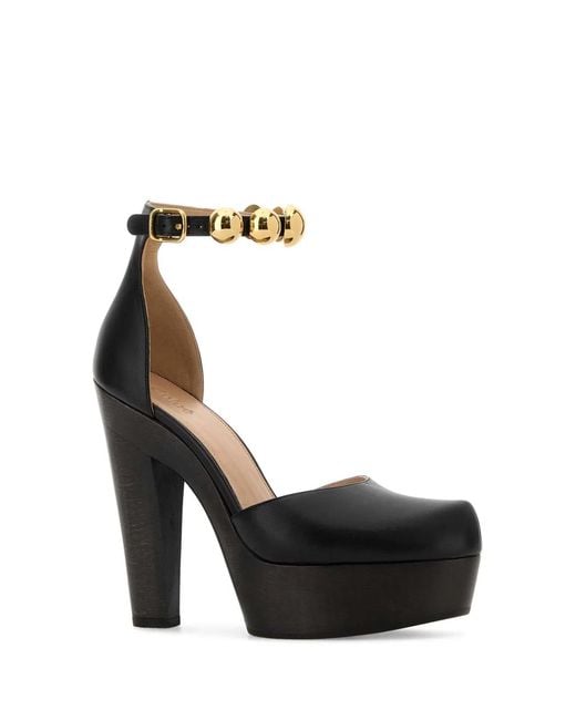 Chloé Black Leather Lola Pumps