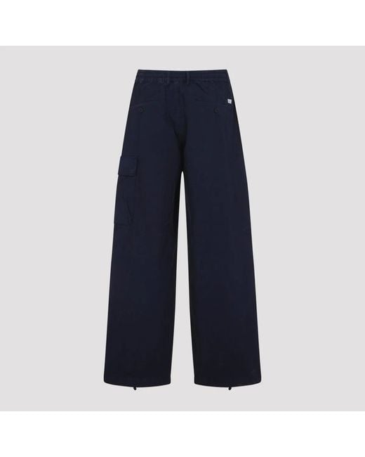 C P Company Blue C.P.Company Micro-Reps Boxy Cotton Cargo Pants for men