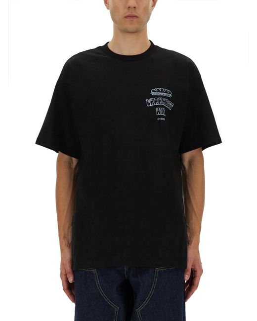 Carhartt Black Logo Cotton T-Shirt for men