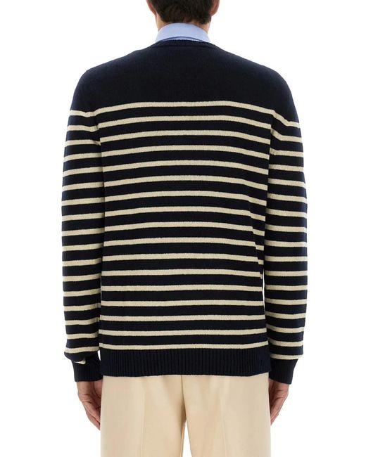 Valentino Black Multicolour Virgin Wool Sweaters for men