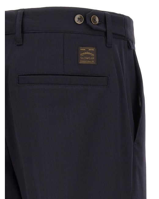 Incotex Blue Formal Pants With Pleats for men