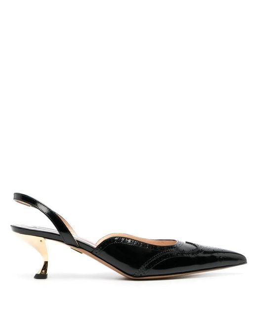 Thom Browne Black Calf Leather Pointed-Toe Pumps