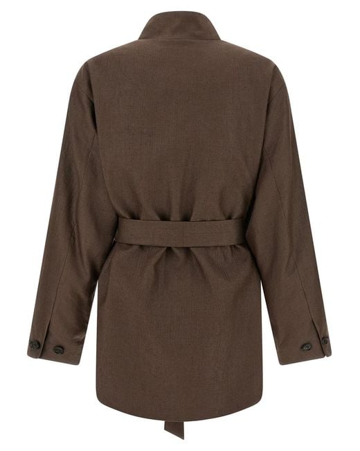 Kiton Brown Linen Blend Blazer