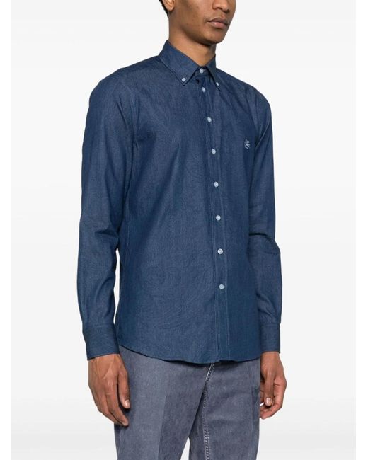 Etro Blue Classic Shirt for men