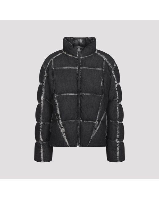 Off-White c/o Virgil Abloh Black Highlighted Bookish Racing Puffer for men