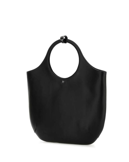 Courreges Black Courregès Leather Large Holy Handbag