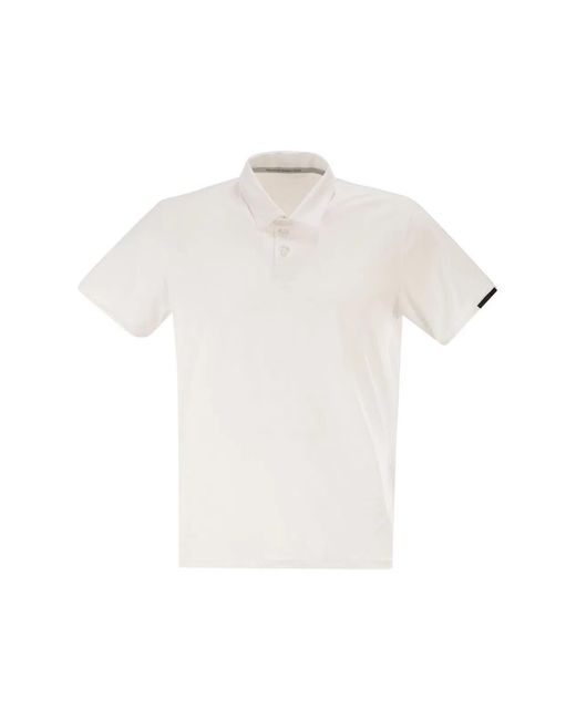 Rrd White Stretch Oxford Polo Shirt for men